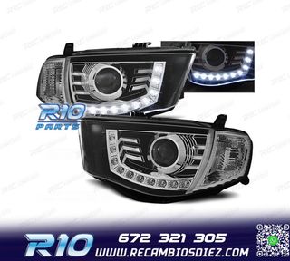 FAROS MITSUBISHI L200 06-10 LUZ DIURNA FONDO NEGRO