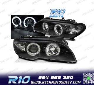 FAROS BMW E46 COUPE 03-06 XENON OJOS ANGEL CCFL FONDO NEGRO