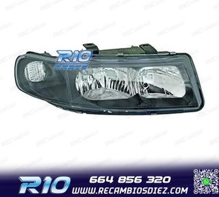 FARO DCH PARA SEAT LEON TOLEDO 99-05 FONDO NEGRO