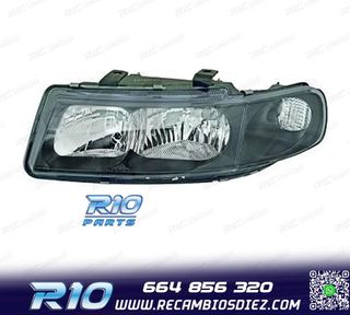 FARO IZQ PARA SEAT LEON TOLEDO 99-05 FONDO NEGRO