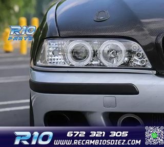 FAROS BMW E39 95-00 OJOS ANGEL CCFL FONDO CROMO