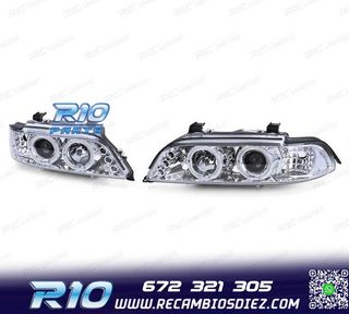 FAROS BMW E39 95-00 OJOS ANGEL CCFL FONDO CROMO