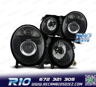 FAROS PARA MERCEDES CLASE E W210 99-02 FONDO NEGRO