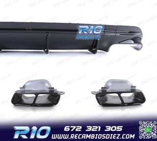 DIFUSOR MERCEDES CLA C117 16-19 LOOK AMG NEGRO BRILLO + COLA