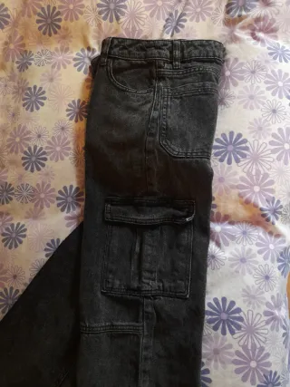 Pantalón cargo vaquero negro Talla 34