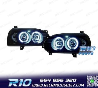 FAROS VOLKSWAGEN VW GOLF 3 OJOS ANGEL CCFL FONDO NEGRO
