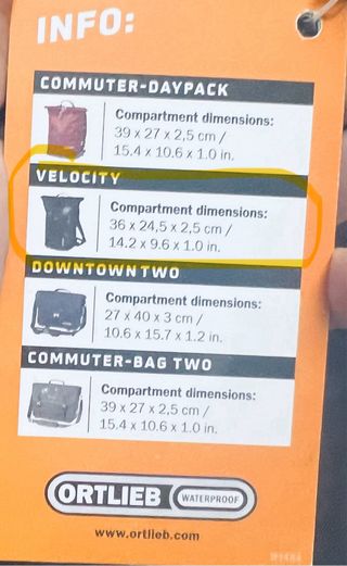 Mochila Ortlieb Velocity 23L Negra