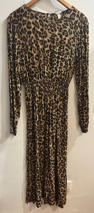 Vestido midi estampado leopardo