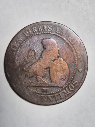 Lote 11 Monedas Españolas Siglo XIX  1870-1878