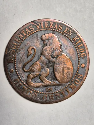 Lote 11 Monedas Españolas Siglo XIX  1870-1878