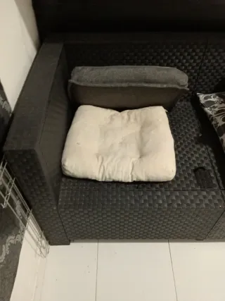 Divano da Esterno in Plastica 2 Posti Nero