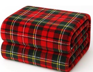 Coperta plaid tartan rossa e verde