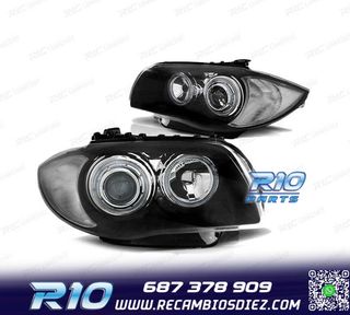 FAROS BMW E81 E87 E82 E88 OJOS ANGEL LED NEGROS