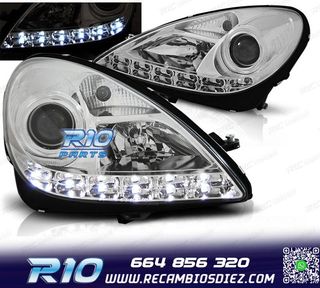 FAROS MERCEDES CLASE SLK R171 04-11 LUZ DIURNA LED FONDO CRO
