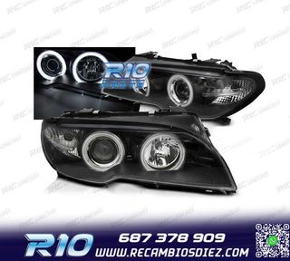 FAROS BMW E46 03-06 OJOS ANGEL CCFL FONDO NEGRO