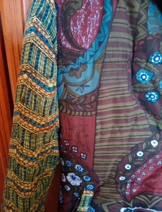 Abrigo Desigual Reversible Multicolor