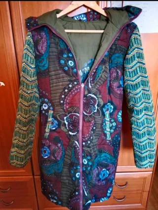 Abrigo Desigual Reversible Multicolor