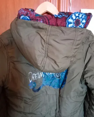 Abrigo Desigual Reversible Multicolor