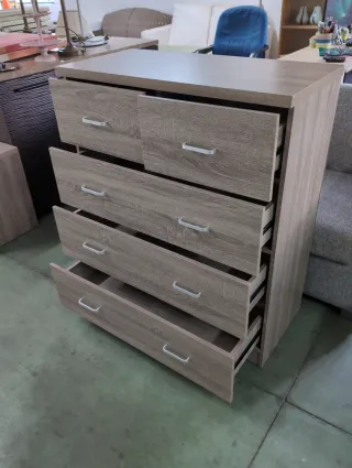 Cómoda 5 cajones madera
