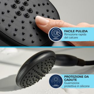 GROHE Kit Doccia Nero Opaco Miscelatore + Asta