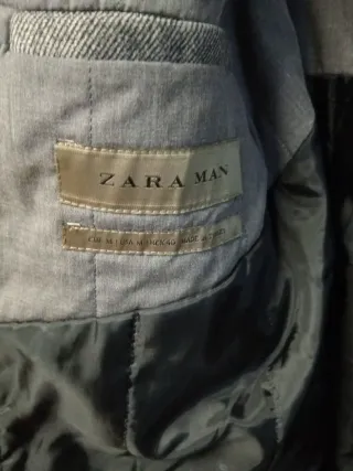 Abrigo Zara Gris Hombre