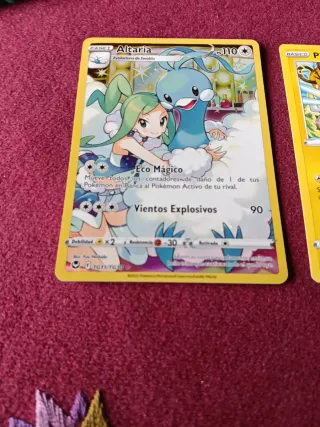 Cartas Pokémon Altaria y Pikachu