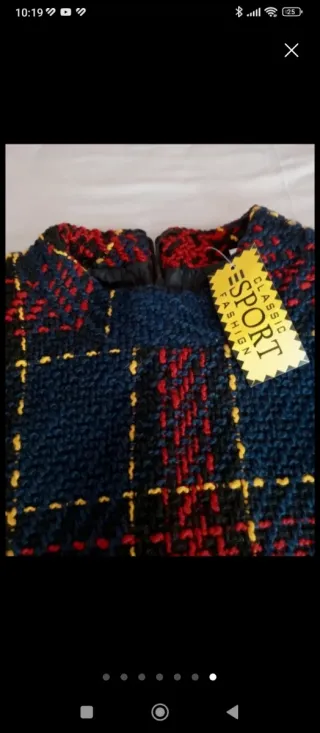 Vestido cuadros tweed azul y rojo Talla S