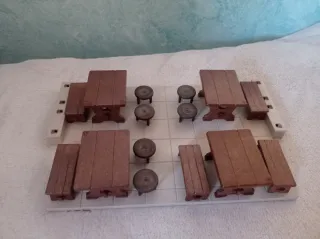 Mesas y bancos Playmobil banquete medieval