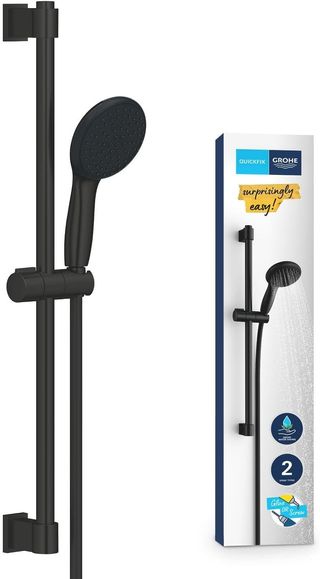 GROHE Kit Doccia Nero Opaco Miscelatore + Asta