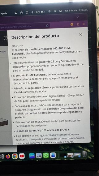 Cama 160x200 con somier de láminas