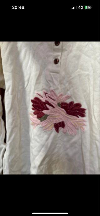 Maglietta maniche lunghe con fiori L