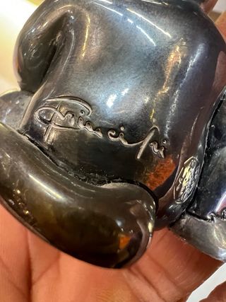 Figura de mono chapado de plata