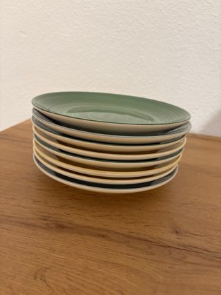 Lote 8 Platos Postre Colores Cerámica Nuevos