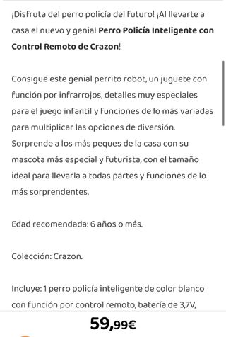 Perro Robot Policía Juguete