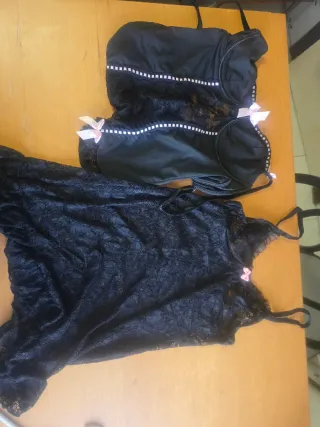 Conjunto Lenceria Negro Encaje