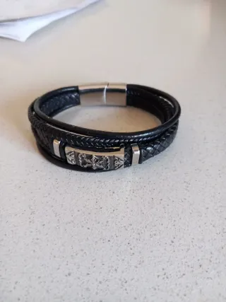 Pulsera doble cuero con cierre magnético