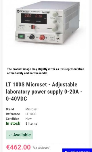 Fuente de Alimentación PRO  Microset LT100S