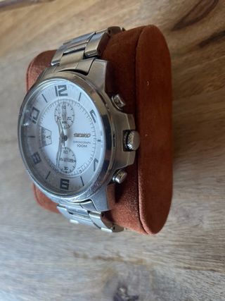 Reloj Seiko Chronograph 100M Plata Blanco