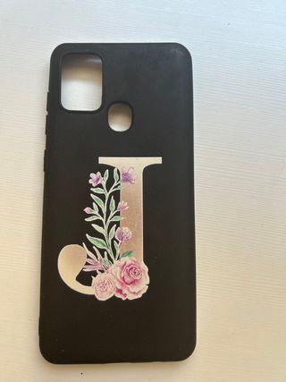 Funda Samsung Galaxy A21s con letra J y flores
