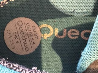 Zapatillas de monte Quechua niño gris/turquesa