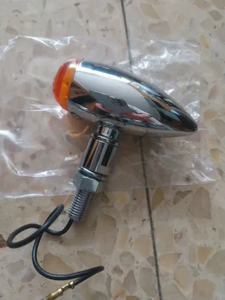 Intermitentes moto cromados lisos Shin Yo.