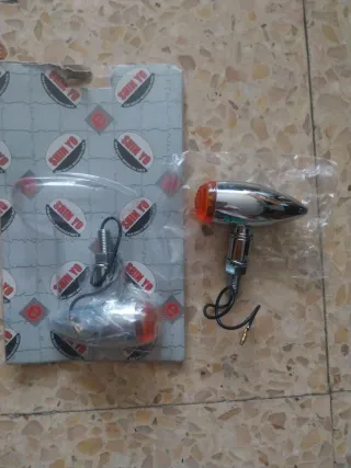 Intermitentes moto cromados lisos Shin Yo.