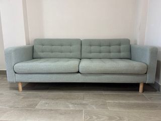 Sofá 3 plazas tela verde