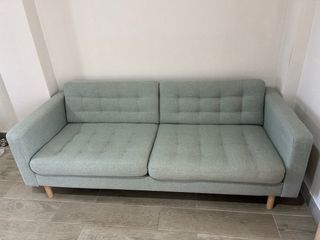 Sofá 3 plazas tela verde