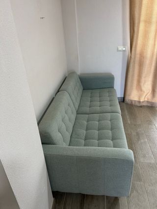 Sofá 3 plazas tela verde