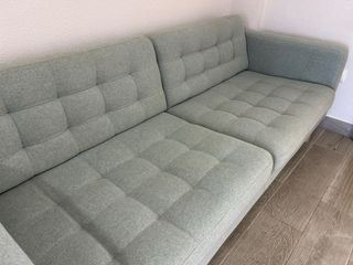 Sofá 3 plazas tela verde