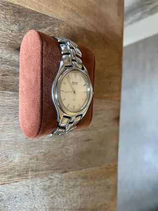 Reloj Seiko Kinetic Plata y Blanco