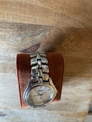 Reloj Seiko Kinetic Plata y Blanco