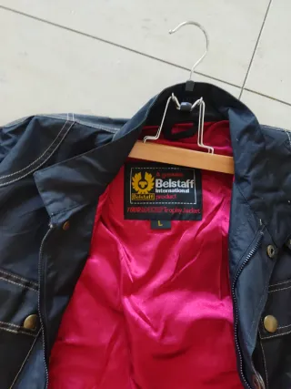 Chaqueta Belstaff Hombre Negra Forro Rosa