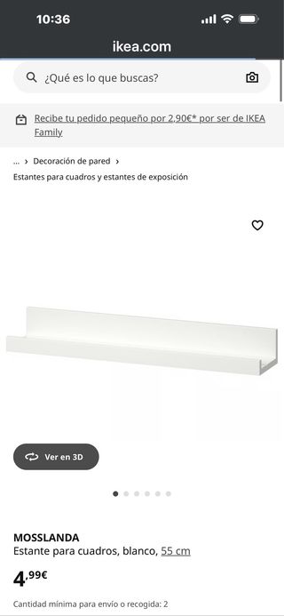Estante para cuadros MOSSLANDA blanco 55 cm
